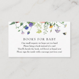 Wildflower Fields and Bees Books for Baby Request Enclosure Card