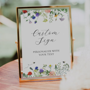 Wildflower Fields and Bees Custom Text Sign