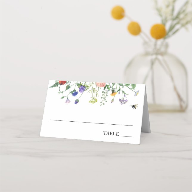 Wildflower Fields and Buzzing BeesName Place Cards (Front)