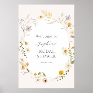 Wildflower Fields Boho Bridal Shower Welcome Sign