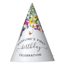 Wildflower First Birthday Party Hat