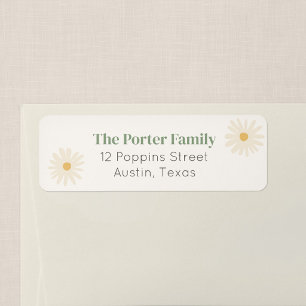 Wildflower Flight Daisy Return Address Label