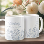 Wildflower Floral Any Colour Line Drawn Border Coffee Mug<br><div class="desc">Wildflower wedding gift mug for anyone in your wedding party. Easy to personalize a mug for the mother of the bride, mother of the groom, maid of honour etc and you can also add the name of the bride and groom and their wedding date on the opposite side. Simple and...</div>
