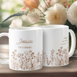 Wildflower Floral Any Colour Line Drawn Bridesmaid Coffee Mug<br><div class="desc">Wildflower wedding gift mug for anyone in your wedding party. Easy to personalize a mug your maid of honour, bridesmaids etc and you can also add the name of the bride and groom and their wedding date on the opposite side. Simple and elegant boho floral design with line drawn wildflowers....</div>