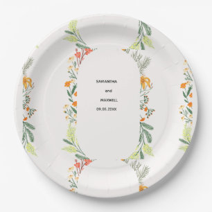 Wildflower Floral Arch Garden Party Invitation Paper Plate