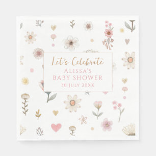 Wildflower Floral Baby Shower Coffee Napkin
