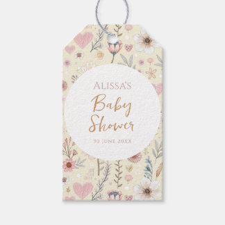 Wildflower Floral Baby Shower Favour Gift Tags