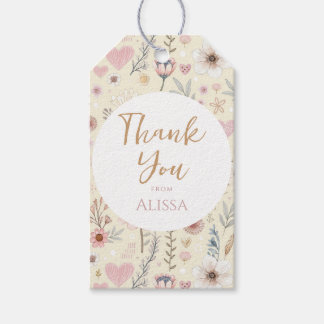 Wildflower Floral Baby Shower Favour Gift Tags