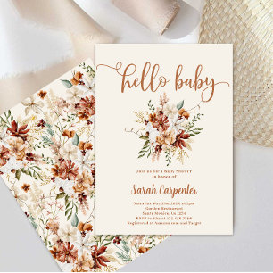 Wildflower floral baby shower girl Invitation