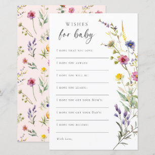 Wildflower Floral Baby Shower Wishes For Baby 
