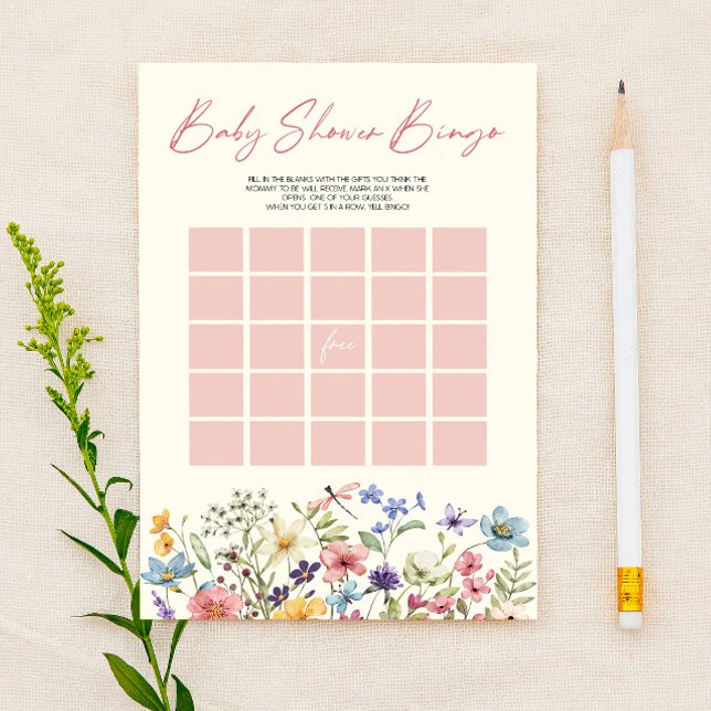 Wildflower Floral Bingo Baby Shower Game (Creator Uploaded)