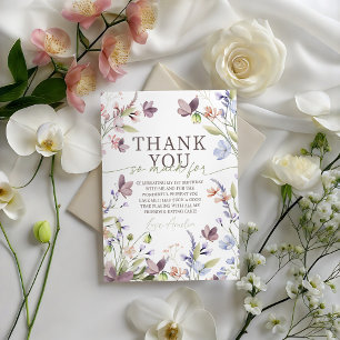 Wildflower Floral Birthday Thank You Card