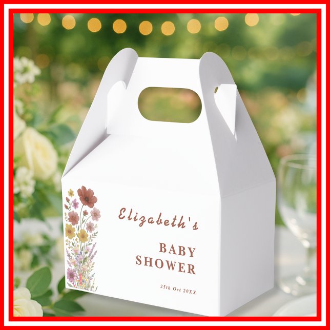 Wildflower Floral Boho Baby Shower  Favor Box (Creator Uploaded)