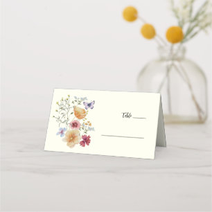 Wildflower floral boho wedding place card
