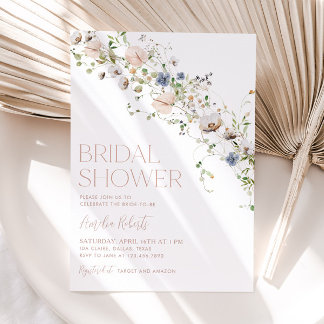 Wildflower Floral Bridal Shower Invitation