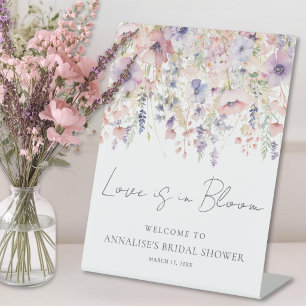 Wildflower Floral Bridal Shower Pedestal Sign