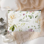 Wildflower Floral Cosmetic/Accessory Makeup Bag<br><div class="desc">This modern,  stylish cosmetic & toiletry bag features a hand-lettered typography name script against a beautiful wildflower garden pattern.  The perfect gift for many occasions,  including bridesmaid gifts,  birthdays,  travel gifts,  and more.</div>