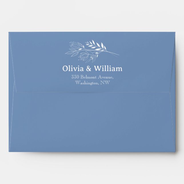 Wildflower Floral Elegant Wedding  Envelope (Back (Top Flap))