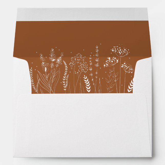 Wildflower Floral Elegant Wedding  Envelope (Back (Bottom))