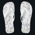 Wildflower Floral Flip Flops<br><div class="desc">Gently waving teams of wildflowers in soft purples,  blues and greys create a charming feel for a rustic or outdoor wedding. See all rest of the matching pieces in this collection. Write to me at hello@mistyqe.com for other matching pieces or customization requests.</div>