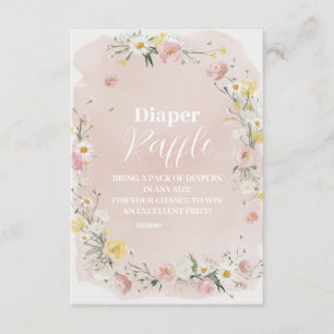 Wildflower Floral Frame  Diapper Raffle Enclosure Card