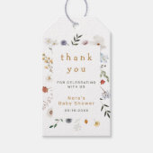 Wildflower Floral Frame Thank You Gift Tags (Front)