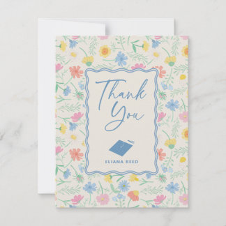 Wildflower Floral Graduate Thank You Card