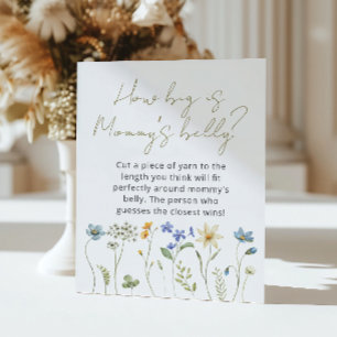 Wildflower Floral How big is Mommy’s belly Poster