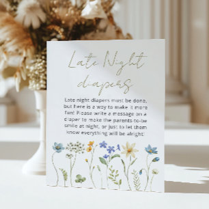 Wildflower Floral Late Night Diapers Poster