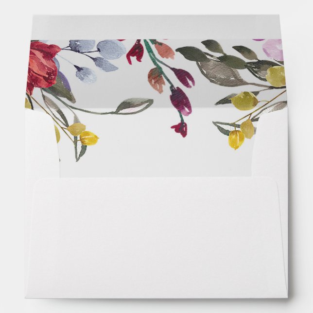 wildflower floral lined invitation envelopes (Back (Bottom))