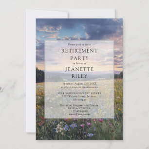 Wildflower Floral Meadow Retirement Party Invitation
