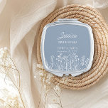 Wildflower Floral Outline Any Colour Bridesmaid Compact Mirror<br><div class="desc">Wildflower thank you gift for anyone in your bridal party. Easy to personalize for your bridesmaids, your maid of honour, mother of the bride, mother of the groom etc and you can also add the name of the bride and groom and their wedding date. Simple and elegant boho floral design...</div>