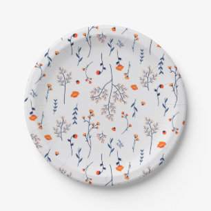  wildflower floral pattern baby in bloon paper plate