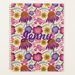 Wildflower Floral Pattern Personalized Planner