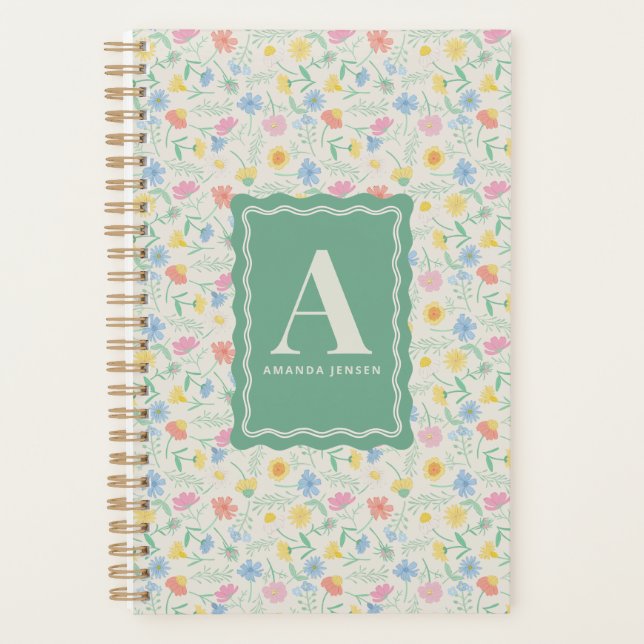 Wildflower Floral Personalized  Planner (Front)