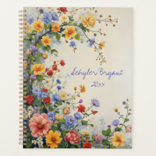 Wildflower Floral Spiral-bound Botanical Planner