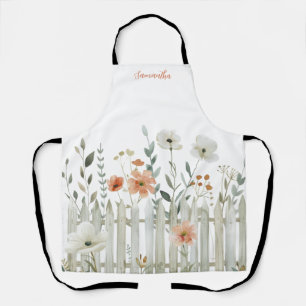 Wildflower Floral Watercolor  Apron