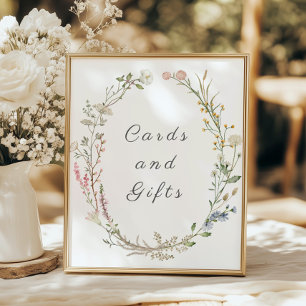 Wildflower Floral Wedding Greenery Cards and Gifts Poster