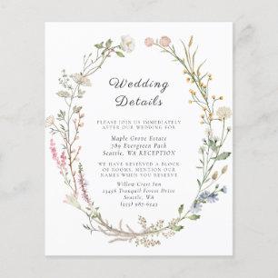 Wildflower Floral Wedding Greenery Enclosure Card