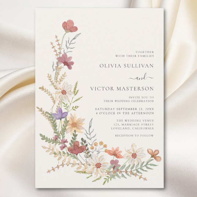 Wildflower Floral Wedding Invitation (Creator Uploaded)