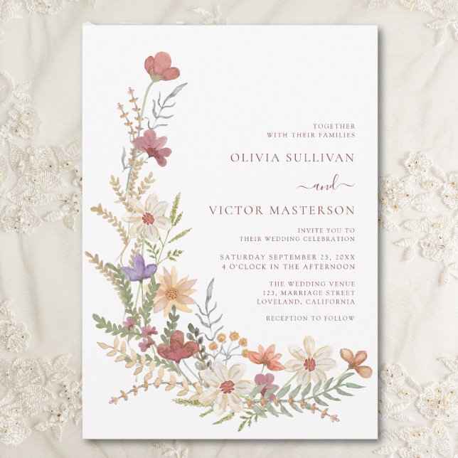 Wildflower Floral Wedding Invitation (Creator Uploaded)