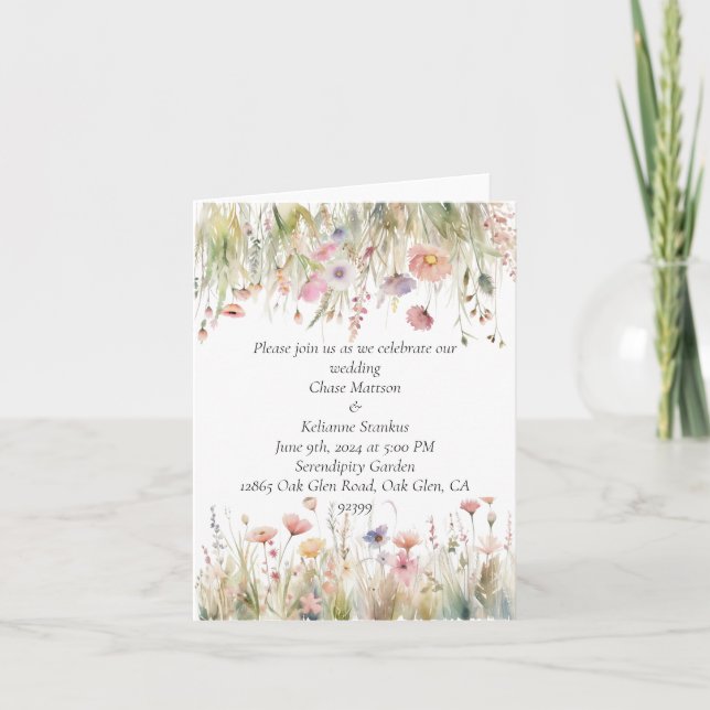 Wildflower Floral Wedding Invitation (Front)