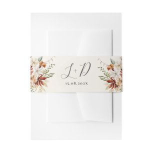 Wildflower Floral Wedding Invitation Belly Band
