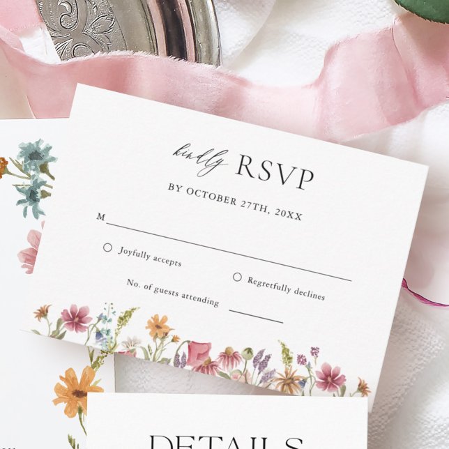Wildflower Floral Wedding  RSVP (Creator Uploaded)