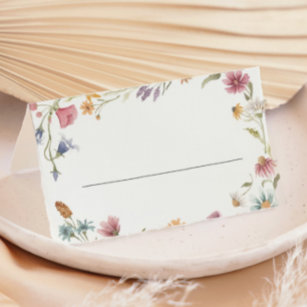 Wildflower Floral Wedding Table Place Cards