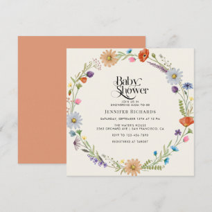 Wildflower Flower Anemone Garden Baby Shower Invitation