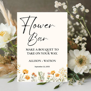 Wildflower Flower bar sign bridal shower flower