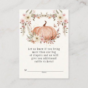 Wildflower Flower Wreath Watercolor Diaper Raffle Enclosure Card