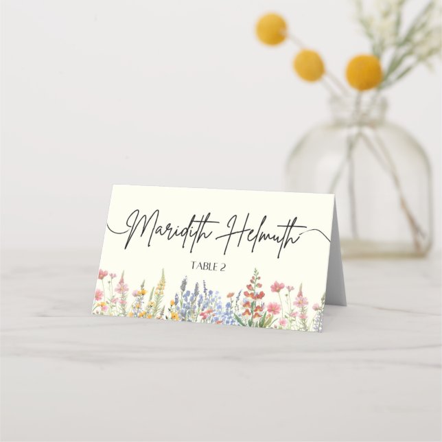 Wildflower Folded Place Card (Front)