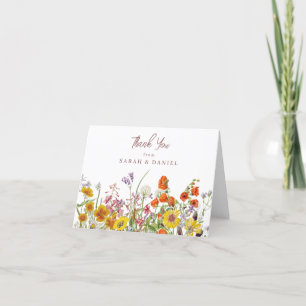 Wildflower Folded Thank You Note Cards